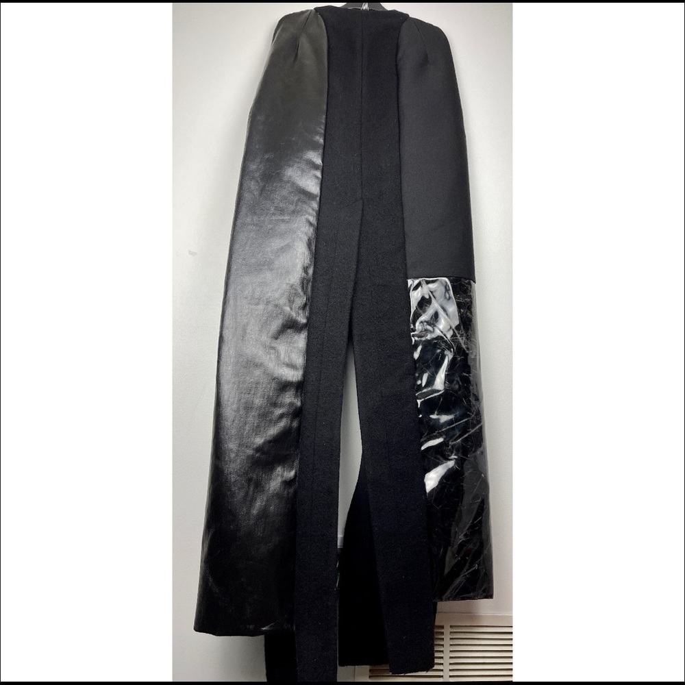 RARE Rick Owens Runway 2017 Wool Cape Zip Coat - Picture 4 of 16